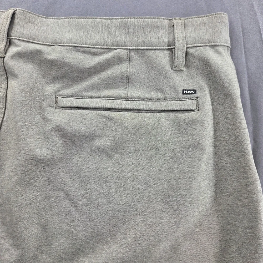 Hurley Mens 38 Gray Green Hybrid Flat Front Bermuda Shorts
